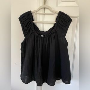 Old navy black gauze top with tie in back